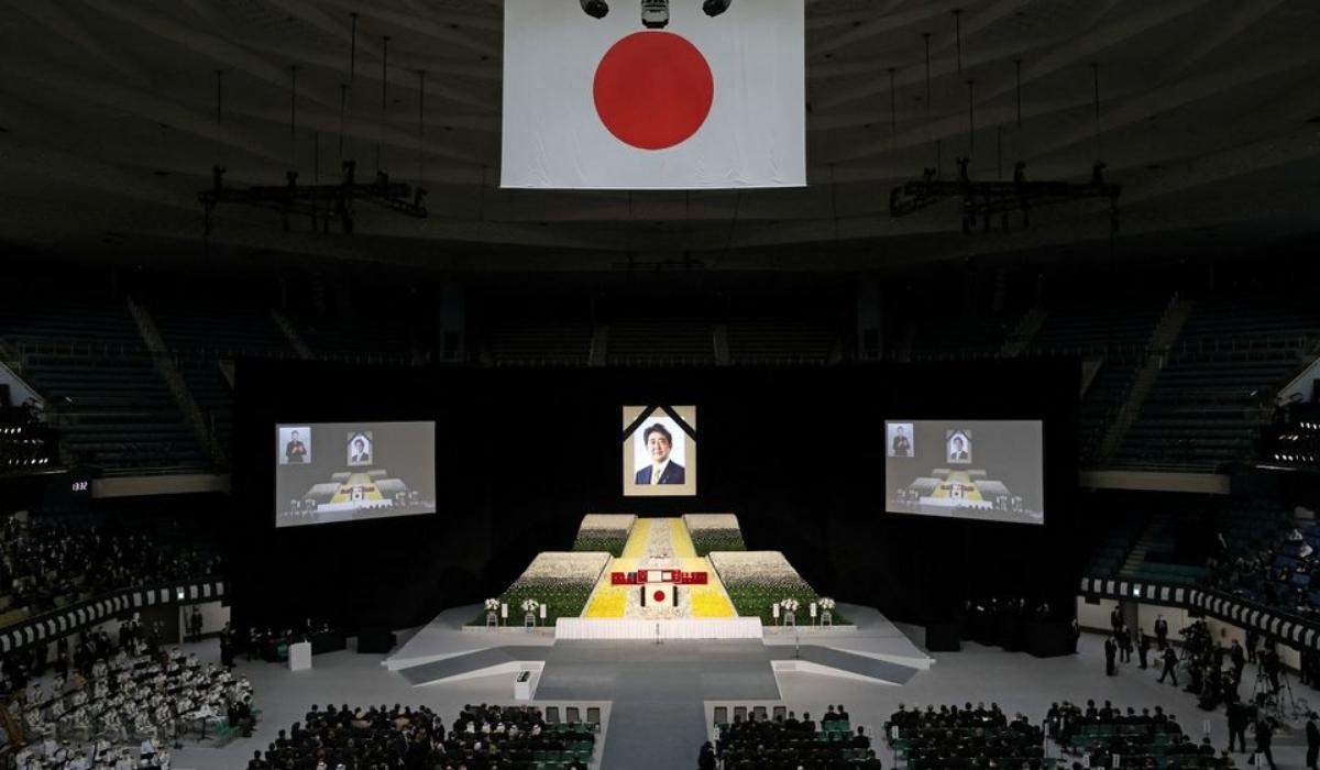 With Flowers and a Gun Salute, Japan Bids Farewell to Divisive Abe